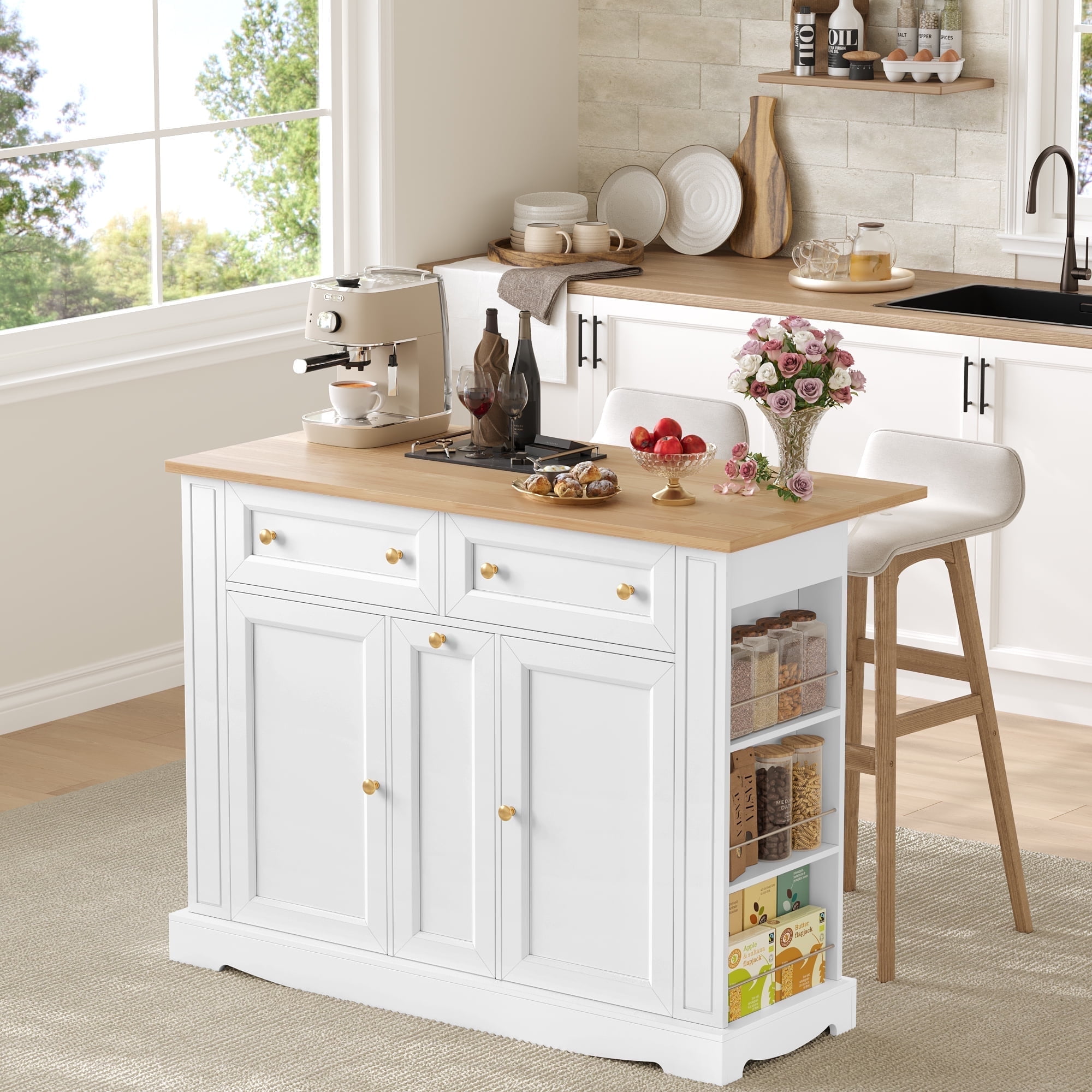 Home Depot White Kitchen Island With Seating For Polibi White