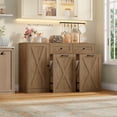thumbnail image 1 of Homfa 47.2"W Kitchen Sideboard Credenza, Trash Can Cabinets Fits 12.5 Gallon Can, 2 Drawer Wood Buffet Storage Cabinet with Adjustable Shelf, Rustic Brown, 1 of 7