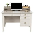 thumbnail image 1 of Homfa 47 in Computer Desk, Home Office Writing Table with 4 Drawers and Hutch Shelf, Oak White, 1 of 7