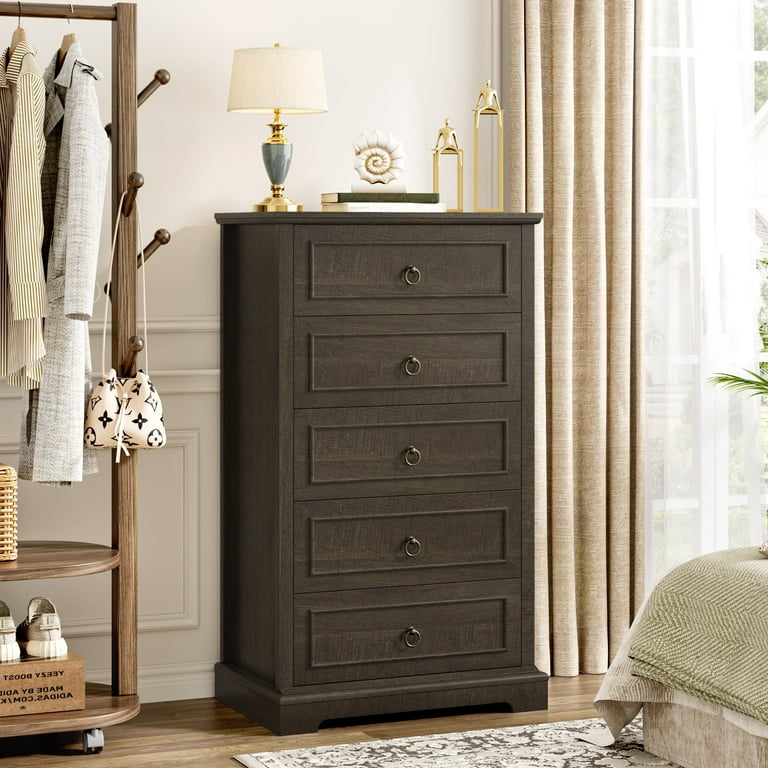 Dark brown tall chest of drawers discount