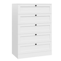 Homfa 5 Drawer White Bedroom Dresser, Modern Vertical Dresser Drawers Wood Organizer for Living Room Entryway Small Spaces