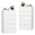 thumbnail image 1 of Homfa 5 Drawer White Dresser, Modern Tall Dresser for Bedroom, Chest of Drawers for Living Room, 2pcs, 1 of 7