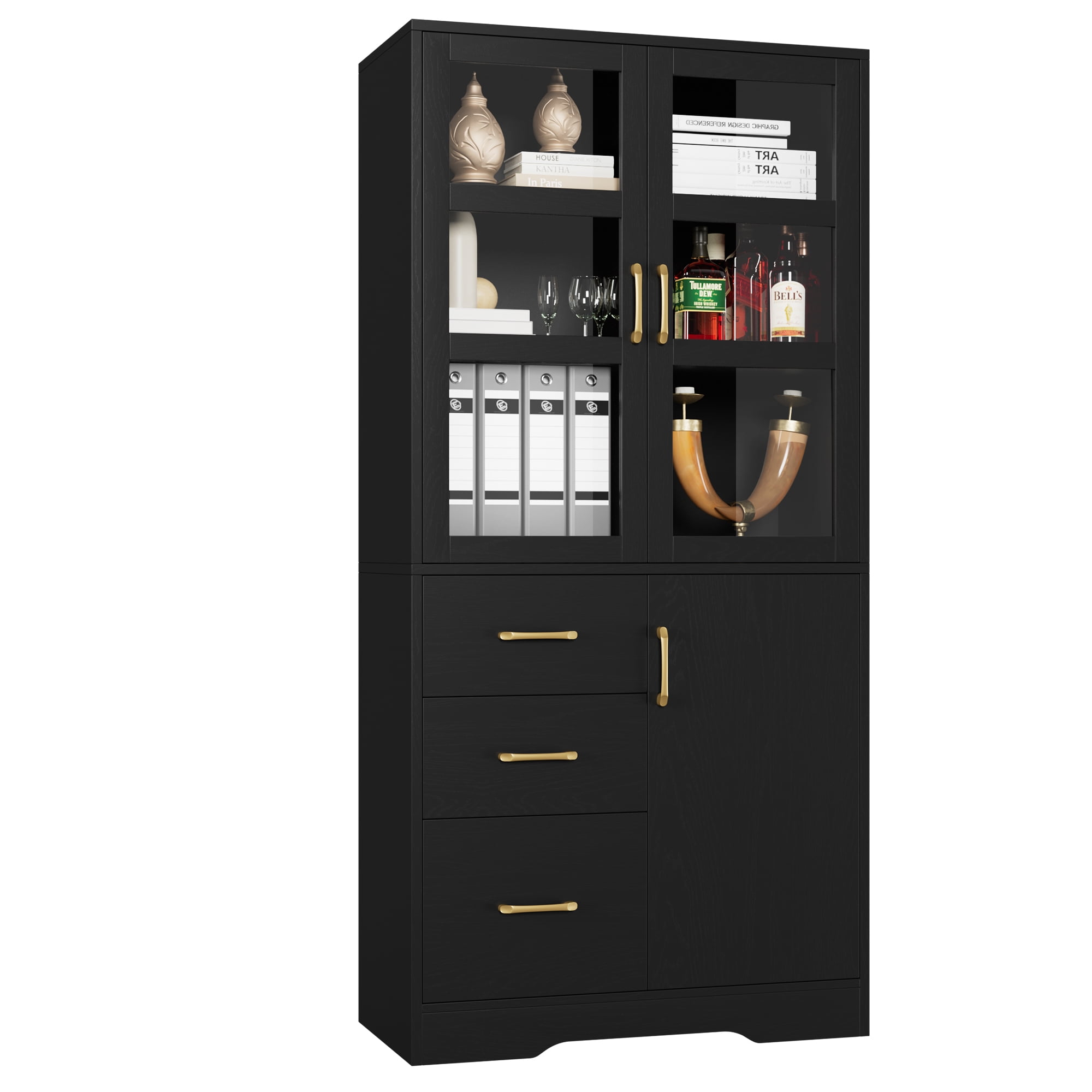 https://i5.walmartimages.com/seo/Homfa-5-Shelf-Bookcase-with-Drawers-Doors-67-5-Tall-Bookcases-Wooden-Storage-Bookshelf-for-Living-Room-Home-Office-Black-Finish_531a32cd-cc14-43da-952d-20f26530bc00.afd143a2bb7bc4cdebb717be94aef856.jpeg