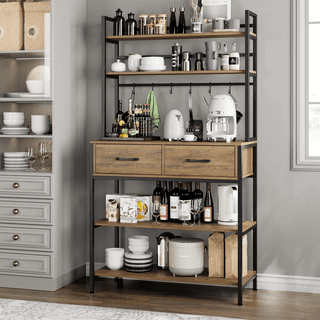 White bakers rack with drawers deals