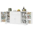 thumbnail image 1 of Homfa 54.3"W Kitchen Storage Cabinet with Adjustable Spice Racks, 4 Door Buffet Sideboard with Large Drawer, Coffee Bar for Dining Room, White, 1 of 7
