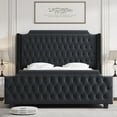 Homfa 54" Tall Headboard Bed Frame with Wingback, Queen Size Bed with