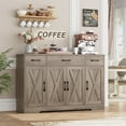 thumbnail image 1 of Homfa Buffet Cabinet with 3 Drawers and 4 Doors, 55.1” W Kitchen Sideboard Storage Cabinet with Adjustable Shelves, Farmhouse Coffee Bar Cabinet for Dining Room, Gray, 1 of 7