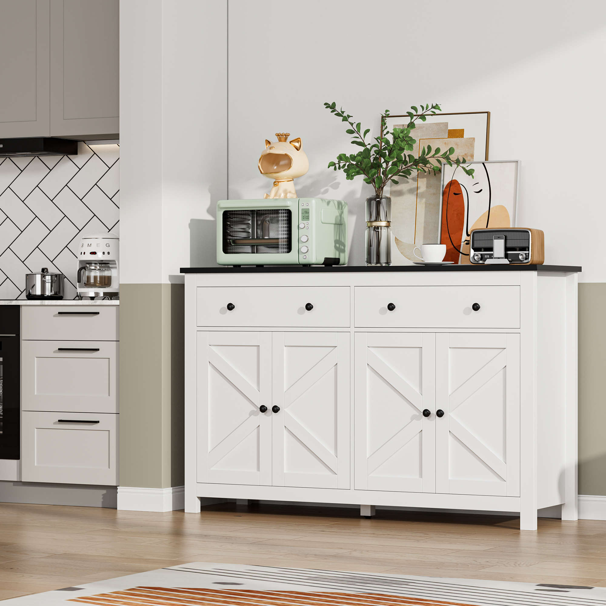 William Sideboard Buffet Server with Adjustable Storage Shelves