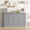 thumbnail image 1 of Homfa 55"W Sideboard Buffet Cabinet with Adjustable Shelves &  3-Drawers, 4 Doors Kitchen  Storage Cabinet, Coffee Bar Cabinet for Dining Living Room, Gray, 1 of 6