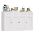 thumbnail image 1 of Homfa 55"W Sideboard Buffet Cabinet with Adjustable Shelves &  3-Drawers, 4 Doors Kitchen  Storage Cabinet, Coffee Bar Cabinet for Dining Living Room, White, 1 of 7