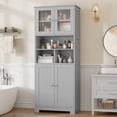 thumbnail image 1 of Homfa 58'' Tall Bathroom Cabinet, Linen Cabinet with Doors and Shelves, Gray, 1 of 7