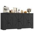 thumbnail image 1 of Homfa 6-Doors Farmhouse Sideboard with 2-Drawers, 70.8" W Buffet Cabinet with Adjustable Shelves for Kitchen Dining Room, Black, 1 of 7
