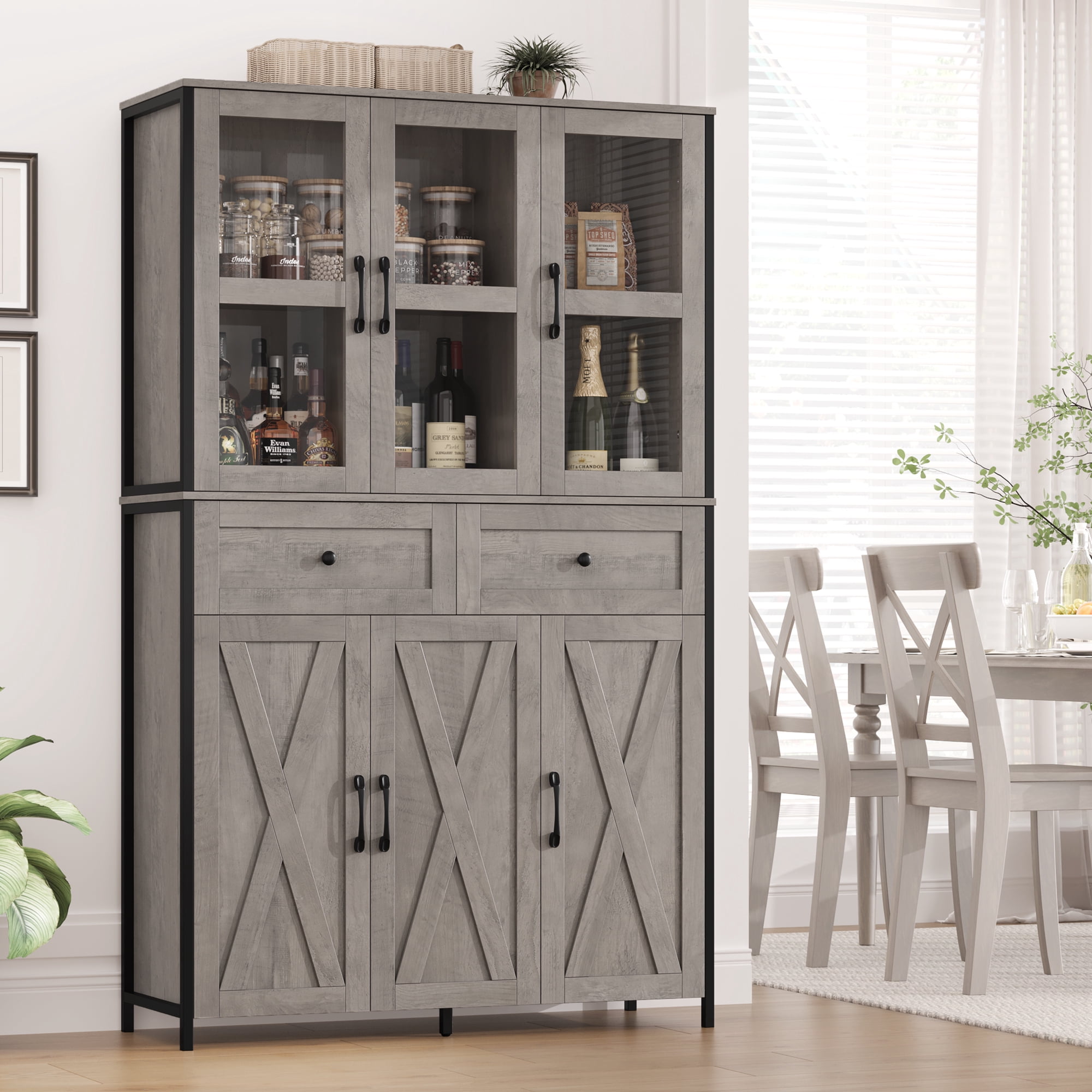 Homfa 6 Doors Large Kitchen Pantry with 2 Drawers & Adjustable