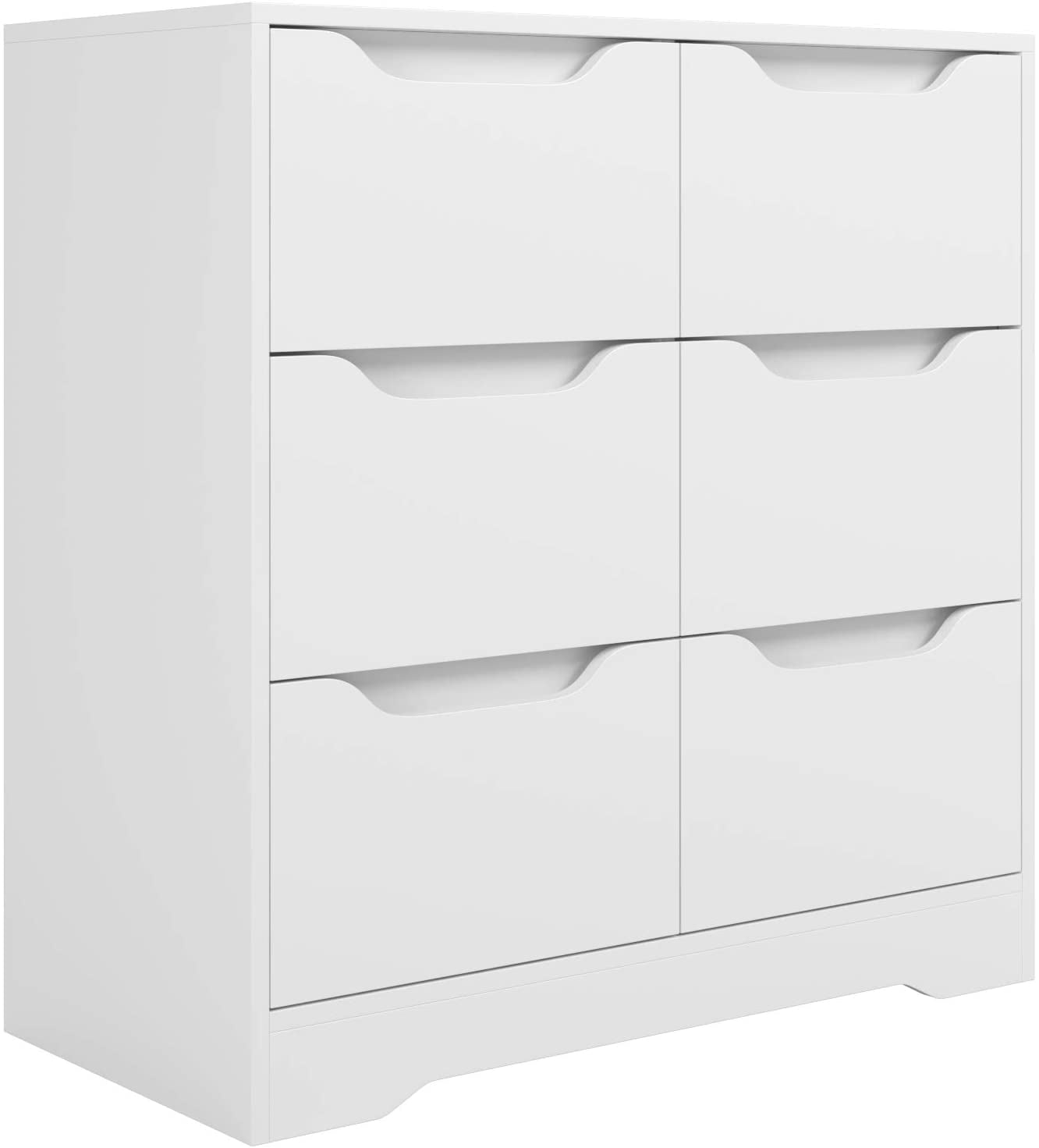 HOSTACK 5 Drawer Dresser with Door, White Storage Cabinet with Drawers and  Shelves, Wide Wood Dresser, Modern Chest of Drawers Organizers for Living
