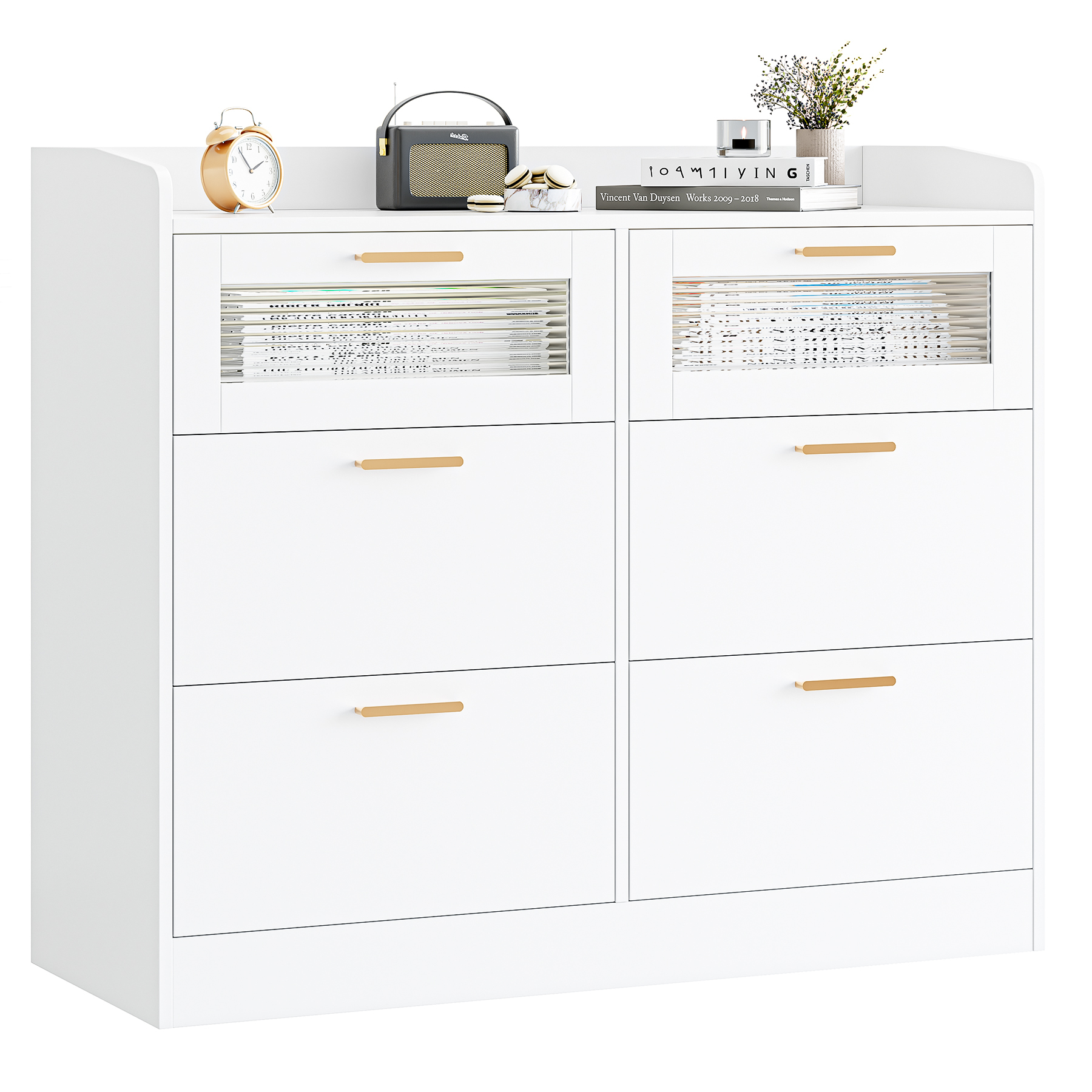 Hodedah 7Drawer Dresser with Side equipped with 3Shelves