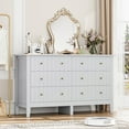 thumbnail image 1 of Homfa 6 Drawer Double Gray Dresser for Bedroom, Modern Dresser Wood Storage Cabinet with Classic Handle for Living Room, 1 of 8