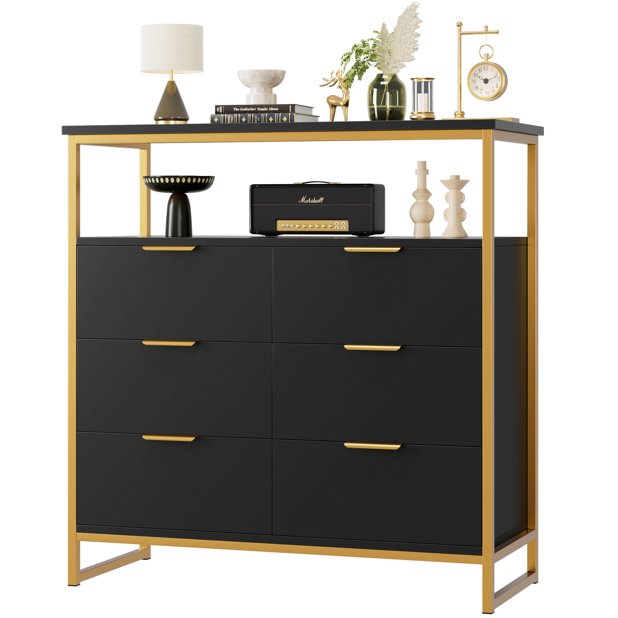 Coby 3Drawer Dresser with Shelf, Black Oak, by Hillsdale Living