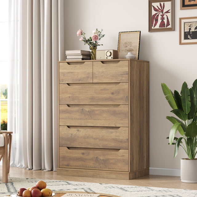 Free Shipping! Homfa 6 Drawer Dresser for Bedroom, Vertical Chest of ...