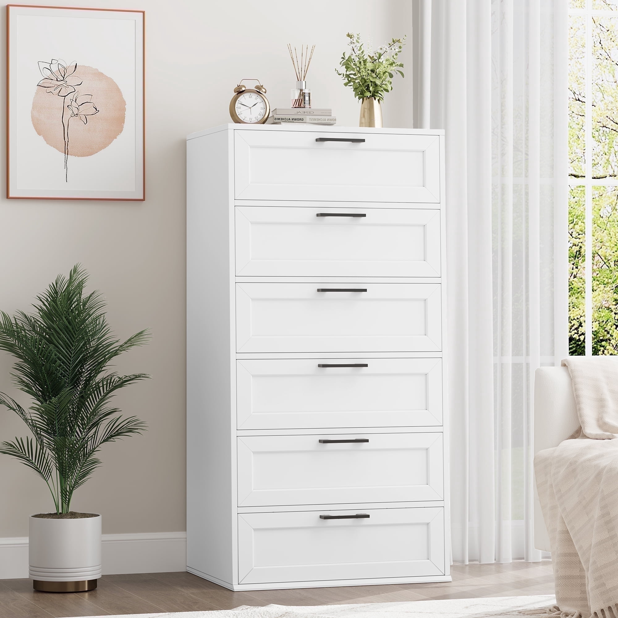 tall thin white dresser Blaire 5-Drawer Small Space Dresser, Laquered Simply Features our Chelsea signatures Homfa 6 Drawer Vertical Dresser