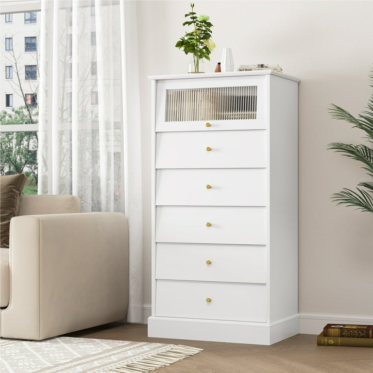White dresser with glass doors discount