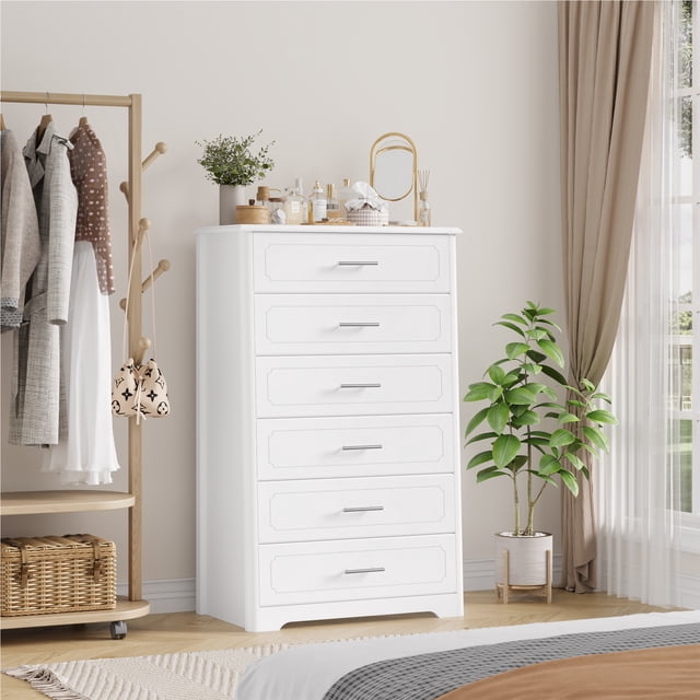 Homfa 6-Drawer Dresser, Compact Size, Anti-Tip Kit, Easy Assembly ...