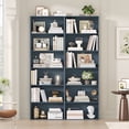thumbnail image 1 of Homfa 6 Tier Tall Bookshelf and Bookcase, 2PC Wooden Bookcase Display Shelf for Living Room Home Office Library Storage, Blue, 1 of 6