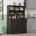 thumbnail image 1 of Homfa 60” Tall Kitchen Pantry with Hutch, 3 Drawers Coffee Bar with 3 Doors, Hutch Cabinet with Adjustable Shelf for Dining Room, Dark Brown, 1 of 6