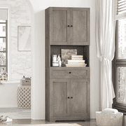 Homfa 67.5" Tall Farmhouse Bathroom Storage Cabinet with Drawer, 4 Door Modern Freestanding Storage Cabinet Cupboard, Gray