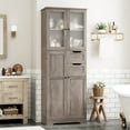 thumbnail image 1 of Homfa 67"H Bathroom Cabinet, Linen Cabinet with Doors and Drawers, Kitchen Cupboard, Wash Gray, 1 of 7