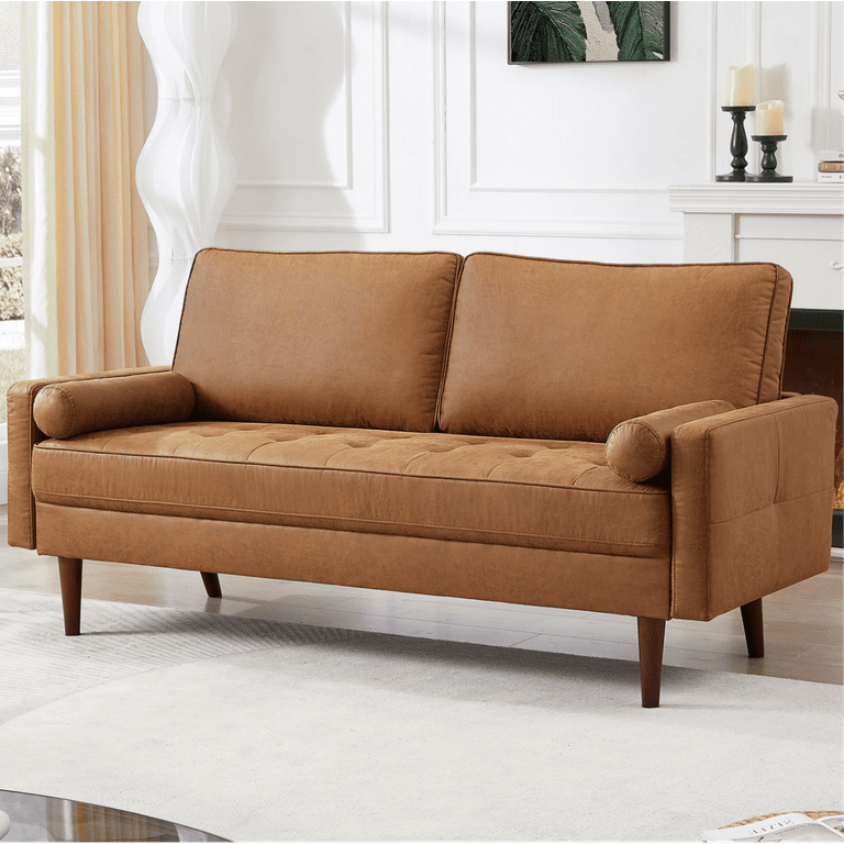 Homfa 69 7 3 Seat Leather Sofa With 2