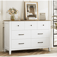 Homfa 7 Drawer White Bedroom Dresser, Chest of Drawers Wood Storage