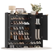Homfa 7-Tier Shoe Cabinet with 3 Doors, 47.9” Wide Shoe Rack with 4 Adjustable Shelves, Shoe Organizer Cabinet for Entryway Living Room, Black