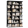 thumbnail image 1 of Homfa 7-Tier Triple Wide Bookcase, 84.6" Tall Bookshelf with Curved Display Shelves for Living Room Home Office Study, Black, 1 of 8