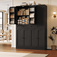 thumbnail image 1 of Homfa 70.8'' Tall Kitchen Pantry Storage Cabinet with Door Racks & Drawers, Modern 8 Doors Food Pantry Cabinet for Dining Room, Living Room, Black, 1 of 7