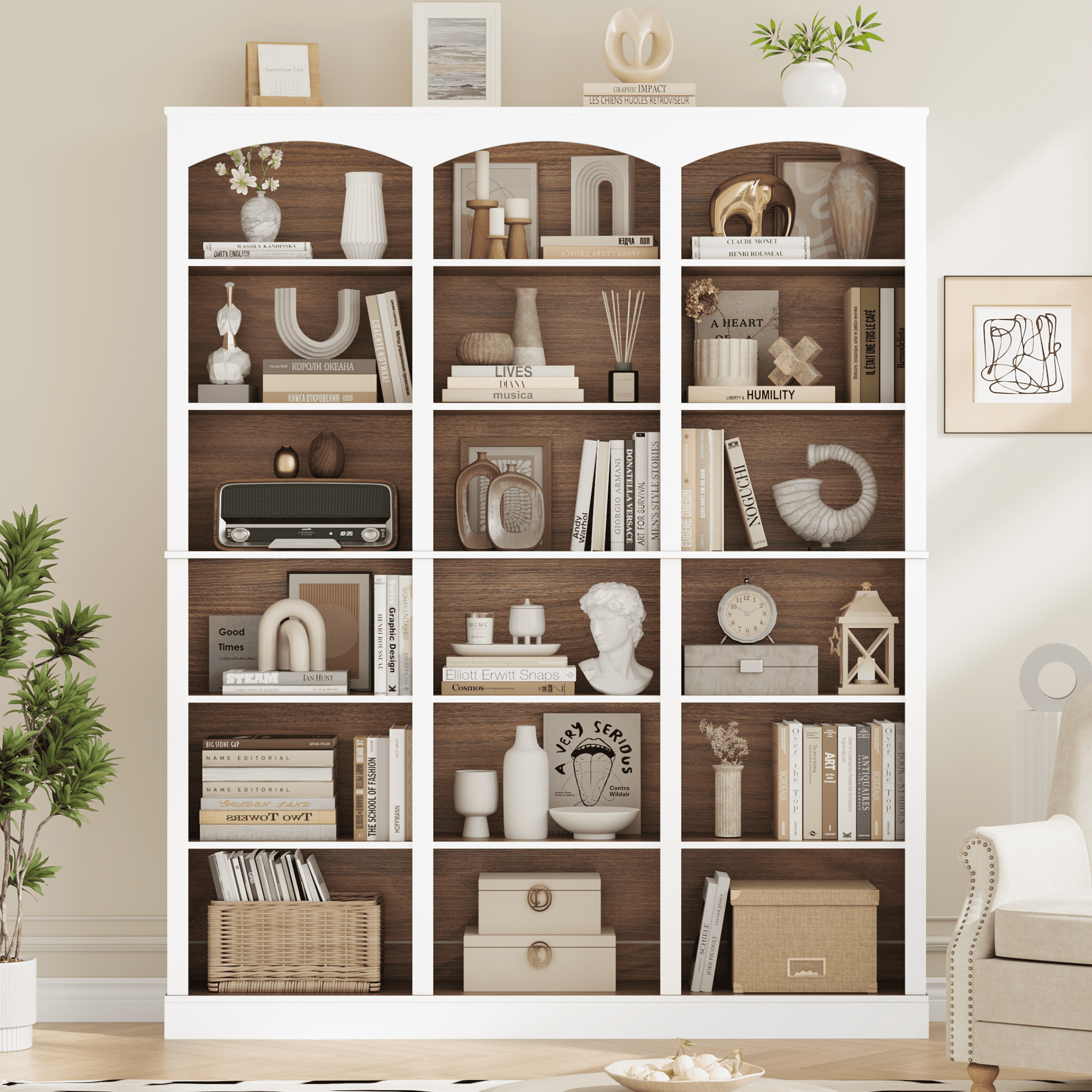 Homfa 18-Cube Bookcase and Bookshelves, 71.2