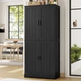 thumbnail image 1 of Homfa 71'' Kitchen Pantry Cabinet with 4 Doors, Modern Black Storage Cabinet for Dining Room Living Room, 1 of 8