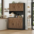 thumbnail image 1 of Homfa 71" Kitchen Pantry with Charging Station, Freestanding Cupboard with Adjustable Shelves, Floor Cabinet for Dining Room, Black&Brown, 1 of 7