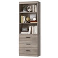 thumbnail image 1 of Homfa 71" Tall Bookcases with 3 Large Drawers, 3 Tier Wooden Storage Bookshelf for Living Room Home Office, Grey, 1 of 8