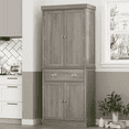 thumbnail image 1 of Homfa 72.4'' Tall Kitchen Pantry with 4 Doors, Large Drawer Storage Cabinet for Dining Room Living Room, Brown, 1 of 7