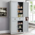 thumbnail image 1 of KIGOTY 72'' Tall Kitchen Pantry with 4 Doors, Large Drawer,Adjustable Shelf, Pantry Storage Cabinet for Dining Room Living Room, Kitchen,Grey, 1 of 7
