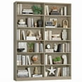 thumbnail image 1 of Homfa 74.3” Double Wide 6-Tier Bookcase, Extra Large Wooden Freestanding Display Bookshelf for Home Office Living Room, Gray, 1 of 7