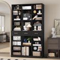 thumbnail image 1 of Homfa 75'' Bookshelf and Bookcase with 3 Drawers, Wooden Storage Book Shelf with Adjustable Shelves For Living Room, Home Office, Black, 1 of 7