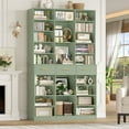 thumbnail image 1 of Homfa 75'' Tall Bookcase with Adjustable Shelves, 3 Drawers Display Bookshelf For Living Room, Home Office, Green, 1 of 8
