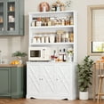 thumbnail image 1 of Homfa 77.2” Kitchen Pantry Cabinet with Microwave Stand, 3 Door Hutch Storage Cabinet with Shelves for Kitchen Living Room, White, 1 of 8