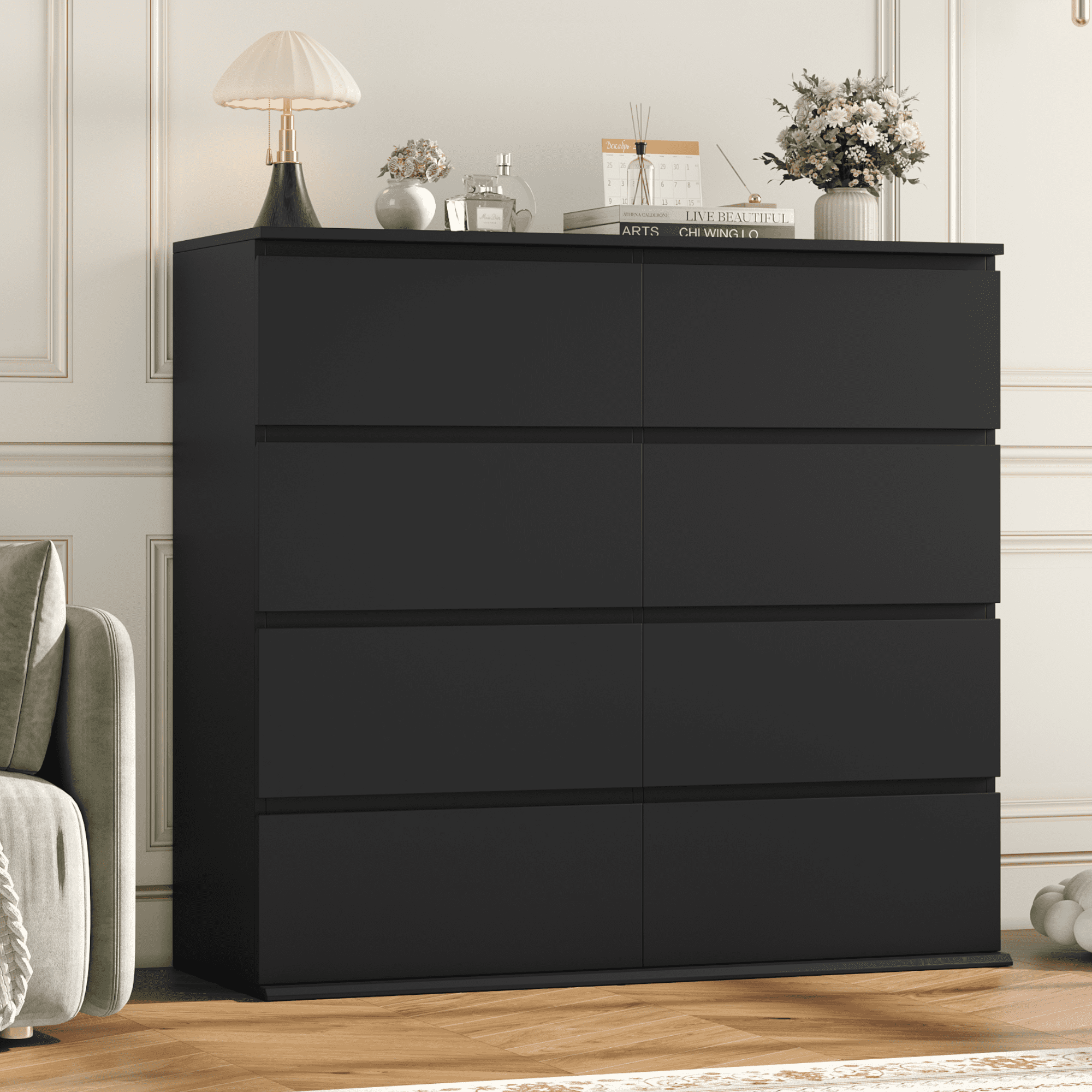 black horizontal dresser Warby 6 Drawer Dresser | Dressers