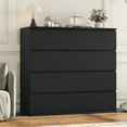 thumbnail image 1 of Homfa 8 Drawer Dresser for Bedroom, 41.3" Horizontal Dresser Chest with Easy Pull Bevel Handle, Storage Cabinet for Living Room, Black, 1 of 7