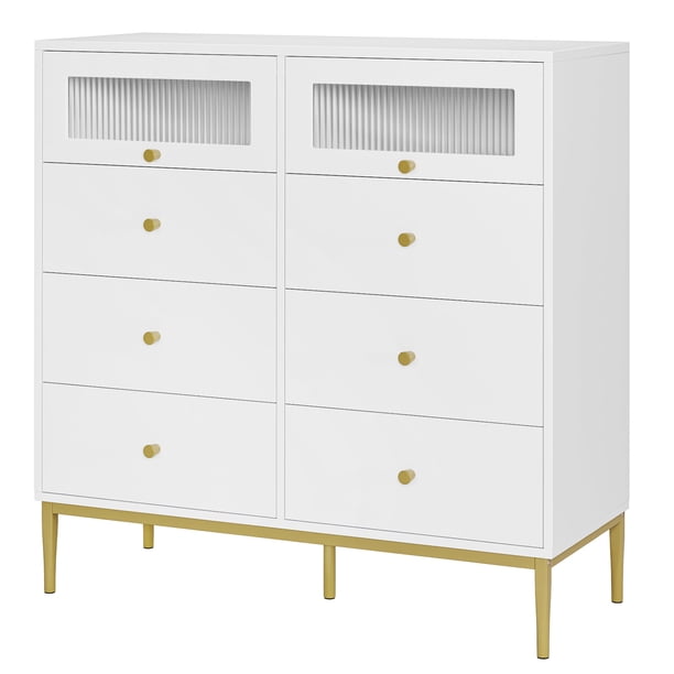 Homfa 8 Drawer Double Dresser, Wood Storage Cabinet