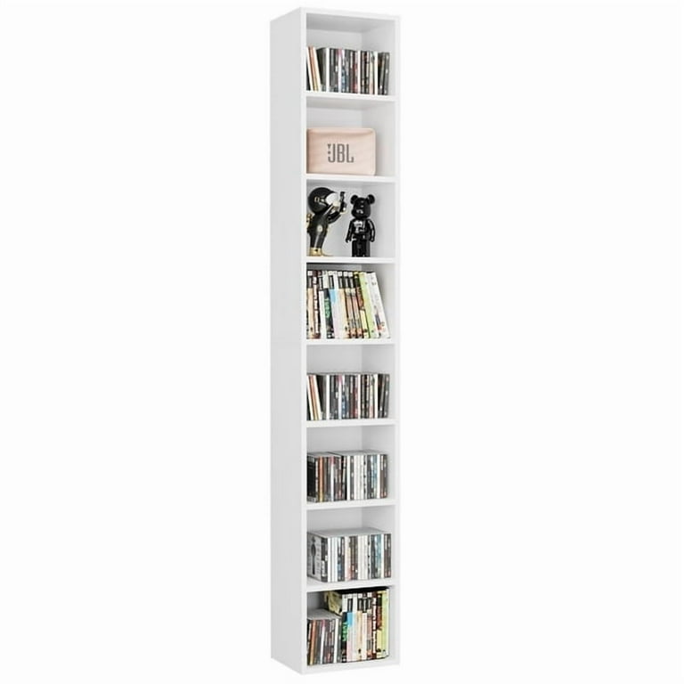 Homfa 8-Tier DVD Bookshelf, CD Shelving Unit with 4