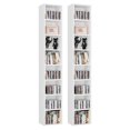 thumbnail image 1 of Homfa 8-Tier Wood Bookcase,71''Tall Storage Cube Organizer with Adjustable Shelves for Living Room Bedroom,2PCS,White, 1 of 7