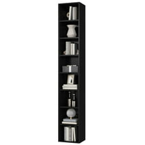 Homfa 8-Tier Wood Bookcase, 71'' Tall Storage Cube Organizer with Adjustable Shelves, Black
